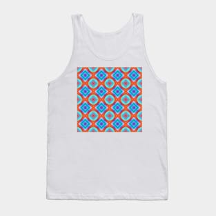 blue red moroccan tile pattern Tank Top
